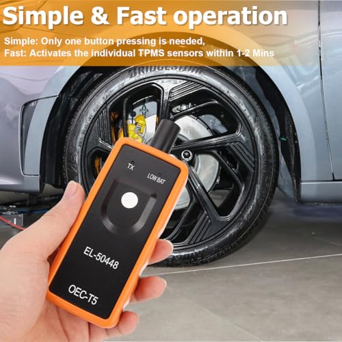 EL-50448 Car TPMS Relearn Tool, OEC-T5 Auto Tire Pressure Sensor Activation Tool, Vehicle Tire Pressure Monitor System Reset Accessories, Compatible with Most Vehicles