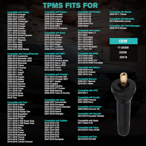AULINK 100PCS 20008 TPMS Snap-in Tire Pressure Sensor Valve Stem 2005-2016