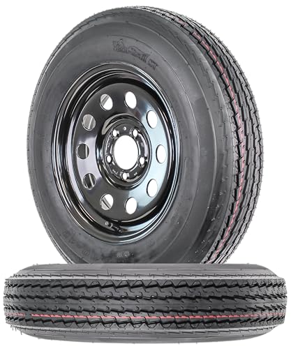 eCustomrim 2-Pack Trailer Tire Rim 5.30-12 530-12 12 Inch LRC Black 5 Lug