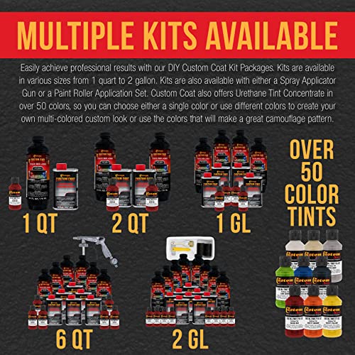 Custom Coat Blood Red Urethane Spray-On Truck Bed Liner Kit, 2 Gallons