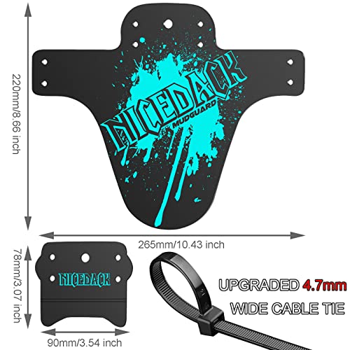 Mountain Bike Fenders, Fits 20-29 Inch MTB, 2-Piece Set - color: Cyan
