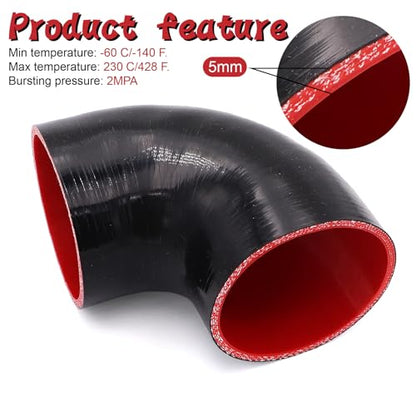 90 Degree Elbow 4 inch Silicone Coupler Intercooler Hose 4-Ply - size: ID 4"