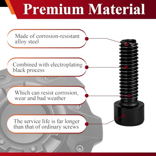 8 Pack Upgrade Fuel Wheel Center Cap Screws, with Adapter Tool - style: 8 Pcs 1001-63-B