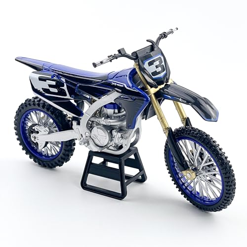 Dirt Bike Motorcycle Model – 1:12 Scale Diecast No. 3 Motocross Motorbike with Realistic Details, Alloy Body, Display Gift for Enthusiasts