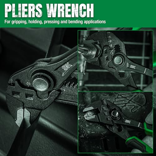 SK Pliers Wrench Set, Adjustable Parallel Smooth Jaw, 6-Inch & 7.5-Inch - size: 6-Inch, 7.5-Inch Set