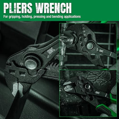 SK Pliers Wrench Set, Adjustable Parallel Smooth Jaw, 6-Inch & 7.5-Inch - size: 6-Inch, 7.5-Inch Set