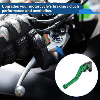 Short Brake Clutch Levers for Kawasaki Z1000SX/NINJA 1000/Tourer 2011-2016 6 Position Adjustable Motorcycle Handlebar Brake Lever Aluminum Alloy Green - color: Green