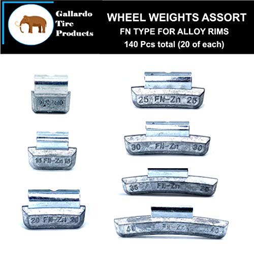 Gallardo Tire Products Wheel Weights FN Type 140 Pcs (140 Pieces FN Type) - size: 140 Pcs FN Type (10,15,20,25,30,35,40 Gr. 20 each