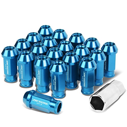 Auto Dynasty 20-Piece M12 x 1.5 Extended Aluminum Alloy Wheel Lug Nuts+Adapter Key (Light Blue) - color: Light Blue