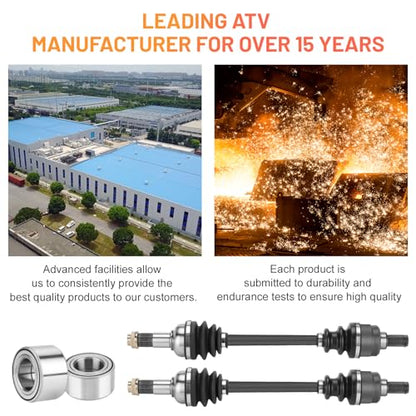 Rear Left & Right CV Axle Shaft with Wheel Bearing for Yamaha Grizzly 550 700 2007-2014, Kodiak 450 2018-2021 28P-2510F-00-00, 28P-2518E-10-00, 28P-2530V-00-00 - size: 1 pair - rear axle & bearing