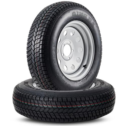 GarveeTech 2PCS ST205/75D15 Trailer Tire with 8 Inch Rims, 2 Pack ST205 75D15 Tires 5 Lug on 4.5 Inch, Center Bore 3.3", 6PR, Muti Function Lawn Mower & Tractor Turf & Boat Tire - size: ST205/75D15, style: 5 lug