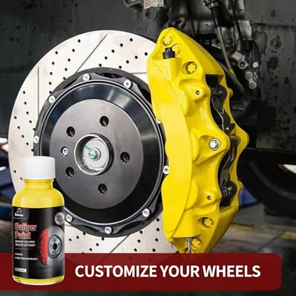 Yellow Caliper Paint Brake Caliper Touch Up Paint Yellow Gloss High Temperature Heat Resistant 1.5oz - color: Yellow