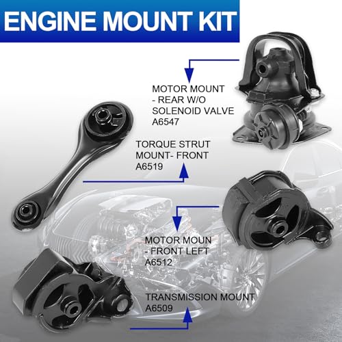 4-Pc Engine Motor Mount Kit Compatible with 1990-1993 Accord 2.2L - size: 1990-1993 Honda Accord L4 2.2L Set of 4