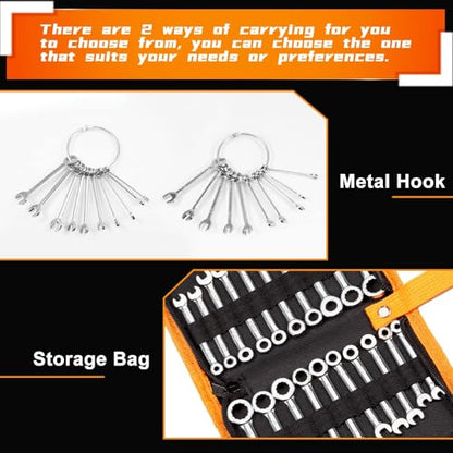 Mini Wrench Set Metric and SAE 20 Pcs - style: Metric and SAE