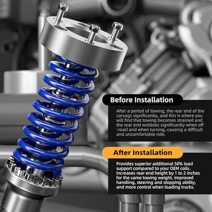 2Pcs Suspension Coil Spring Set Compatible Ford Performance Lowering Kit Front by 1.5-Inches and Rear by 2.5-Inches for 15-20 F-150 Super Cab, SuperCrew,Excluding Raptor