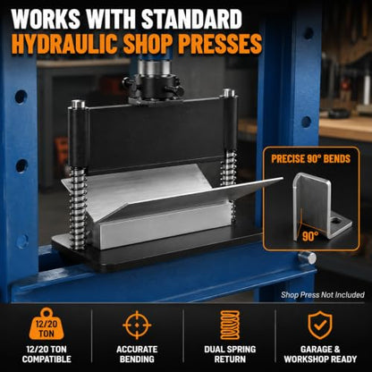 12 Inch Press Brake Attachment for 12/20 Ton Hydraulic Shop Presses