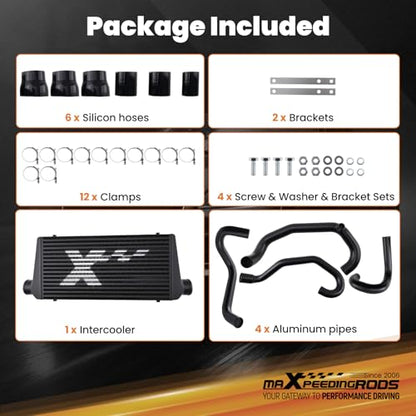 maXpeedingrods Front Mount Turbo Intercooler Kit with Intercooler Pipe for Subaru Impreza WRX GC8 1996-2000