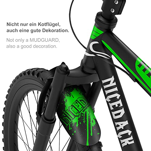 Mountain Bike Fenders, Fits 20-29 Inch MTB, 2-Piece Set - color: A-Green