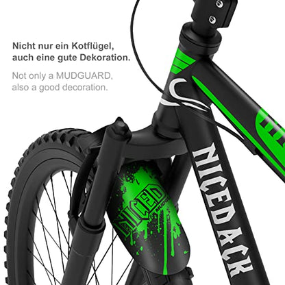 Mountain Bike Fenders, Fits 20-29 Inch MTB, 2-Piece Set - color: A-Green