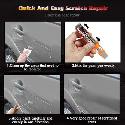 Touch Up Paint for Cars, Automotive Paint Scratch Repair, Two-In-One Car Touch Up Paint Fill Paint Pen, Car Accessories Scratch Remover Pen Universal for Scratch Repair Various Cars (Silver) - color: Silver
