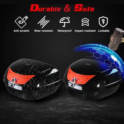 Yescom 50L Universal Motorcycle Tour Tail Box Scooter Trunk Storage w/Lock - size: 50L