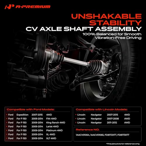 A-Premium Set of 2 Front CV Axle Shaft Assembly - style: Front Driver and Passenger Side