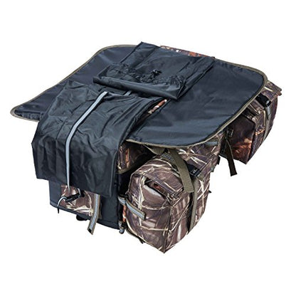 ATV Cargo Bag Rear Rack Gear Bag Made of 600D Waterproof Fabric with Topside Bungee Tie-Down Storage Padded-Bottom Multi-compartment Camo - color: Camouflage