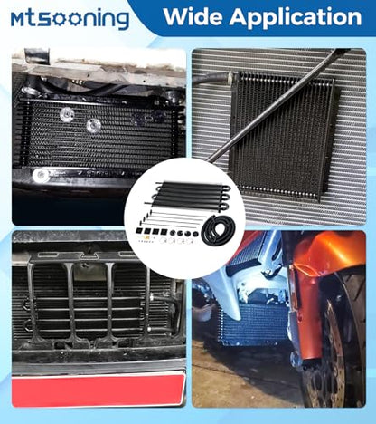 Transmission Oil Cooler Kit, Universal 6 Pass 5/16" Tube and Fin Oil Cooler - size: 6-PASS