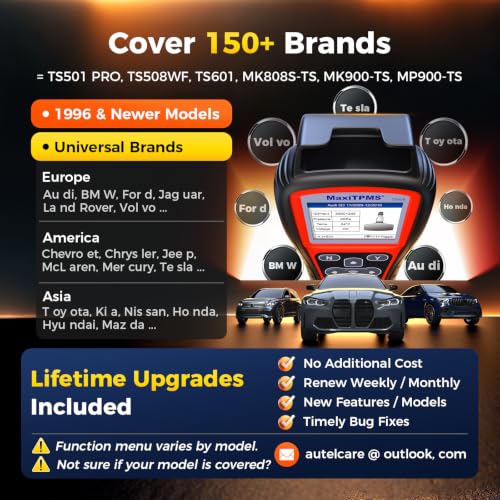 Autel MaxiTPMS TS408 TPMS Relearn Tool, 2026 TPMS Programming Scanner Lite Ver. of TS501 Pro TS508WF TS601, Activate/Relearn/Read Sensors, Program MX-Sensor 315/433MHz, Lifetime Free Updates