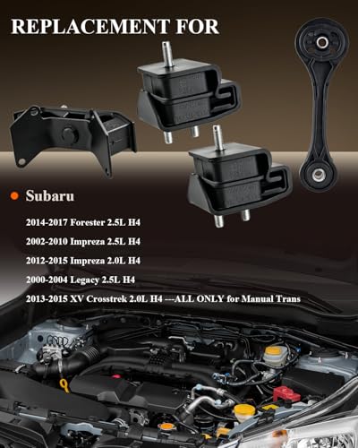Engine Motor & Transmission Mount Set for Subaru Forester 2014-2017 2.5L