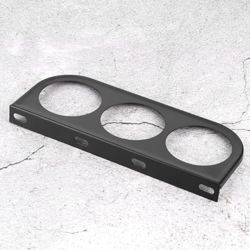 Gauge Holder 52mm/2in 3 Hole Triple Instrument Panel Shell Gauge Mounting Bracket Car Dashboard Meter Iron Holder Gauge Pod Gauge Mount(Black) - color: Black