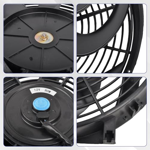 SSN 14 Inch Black Electric Radiator Cooling Fan Mount Kit - color: Black, size: 14" No Thermostat
