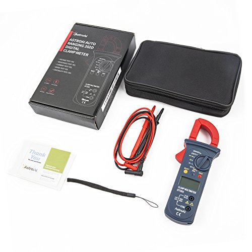 AstroAI Digital Clamp Meter 2000 Counts, Multimeter Amp Meter with Auto Ranging; Measures Voltage Tester, AC Current, Resistance, Continuity; Tests Diodes