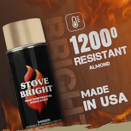 Stove Bright High Temp Spray Paint, Almond 8117, 12 Oz, Satin Finish