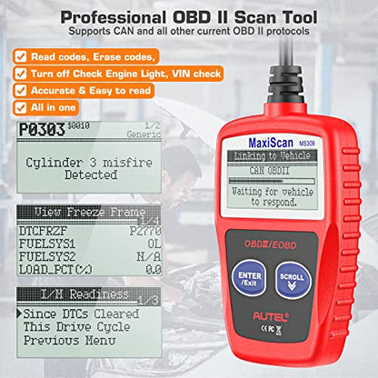 Autel MS309 OBD2 Scanner Universal Car Engine Fault Code Reader