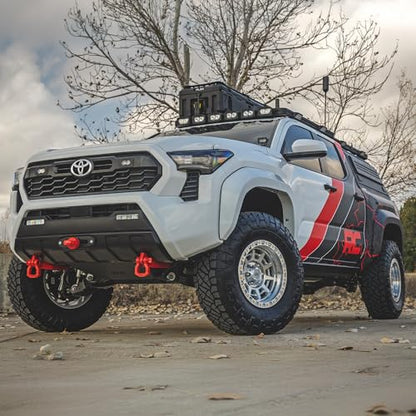 Rough Country 85 Series 17x9 Off-Road Wheel - 8x6.5" Bolt Pattern, +0mm Offset, Full Machined Aluminum with Simulated Beadlock & Gold Accent Hardware