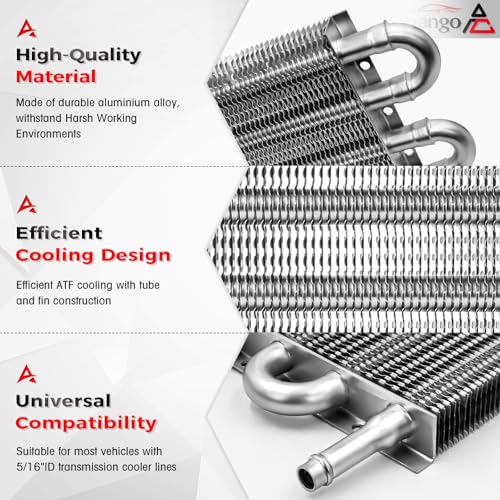 8 Pass Ultra-Cool Tube and Fin Transmission Cooler - color: Silver, size: 8-pass