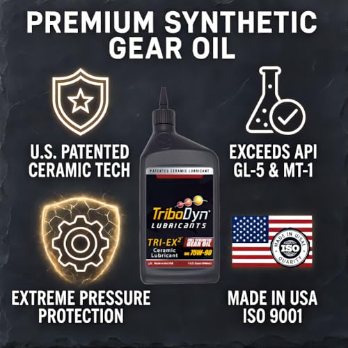 Tri-Ex2 Ceramic Full Synthetic 75W-90 Gear Oil - 1 Quart Bottle - color: 75W-90, size: 1 Quart