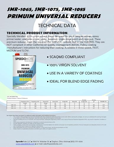 Speedokote Universal Med. 65-80°F Premium Reducer, PW-MIR VOC = 1.34, SMR-1075, One Gallon