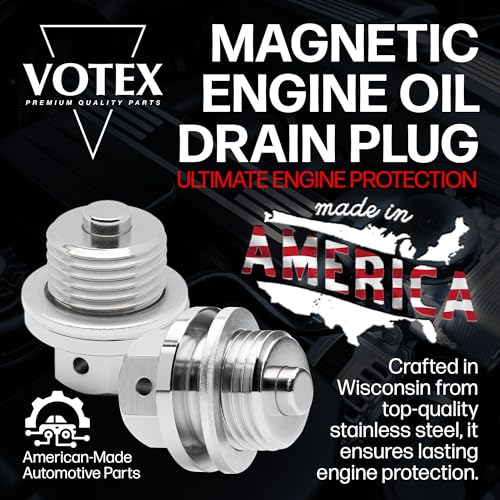 Votex - Made in USA - M16 X 1.5 MM Magnetic Engine Oil Drain Plug fits Mini, Subaru, Toyota, and More - Stainless Steel - Part Number DP009 - size: M16-1.5 Magnetic Drain Plug