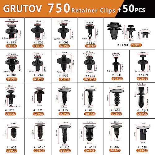 Car Clips Bumper Clips Plastic Rivets Automotive Push Pins Kit 800PCS - size: 800PCS