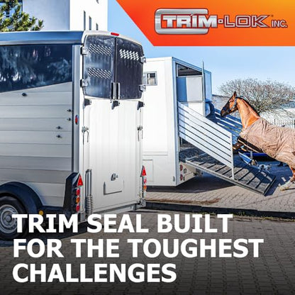 TRIM-LOK Trim Seal, Edge Trim with Side Bulb, Fits 0.625-Inch Bulb, 1/16-Inch Edge, 25-Foot Length, Black Pebble Finish, Flexible PVC Plastic Trim with EPDM Rubber Weather Stripping - style: 0.625" Bulb, 1/16" Edge, 9/16" Leg, 25 Feet