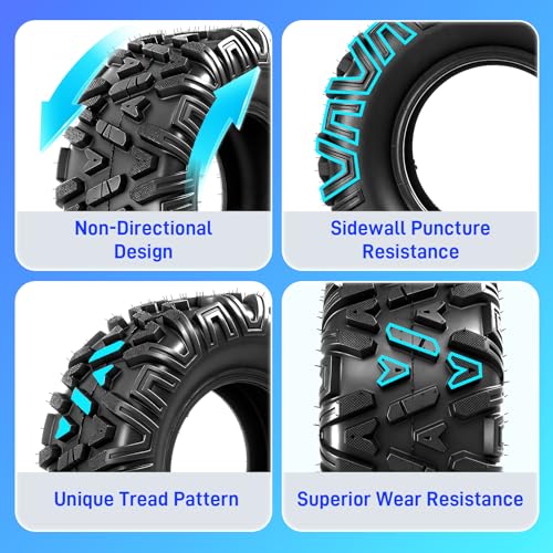 24x10-11 ATV Tires,6PR All-Terrain Tires,Tubeless,Pack of 2 - size: 24x10x11