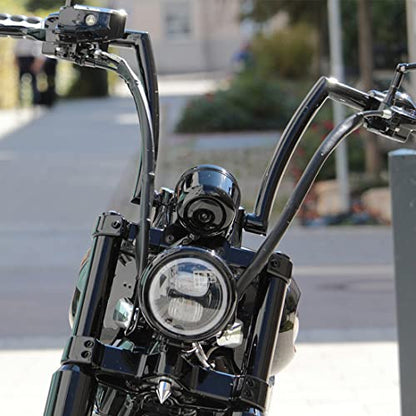Black 5.75" LED Motorcycle Headlight housing brackets Assembly Compatible with Motorcycle Sportster XL1200 (2004-2014), 5 3/4" lamp Bracket Standard - size: Black lamp housing