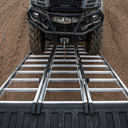 Yutrax 78-inch Tri-Fold XL Aluminum Truck, UTV/ATV Loading Ramps - 1750lb Capacity , silver -TX104 - size: 78-Inch Tri-Fold, 1750 lb. Load Capacity