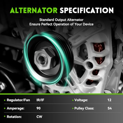 11311N Alternator L4 2.0L Replacement for 2007-2012 Hyundai Elantra, 90A 12V, 2010-2011 Kia Soul, 2007-2009 Spectra, 2655635, 600162, 3730023650, AVA0102, 40046020, 40046031 - size: 11311N