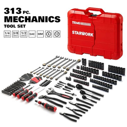 STARWORK TRUE MECHANIC™ 313-Piece Mechanics Tool Set and Socket Set