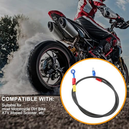 Windance 39inch/100cm 28 Degree Banjo 45 Degree Joint M10 Hydraulic Brake Oil Hose Stainless Steel Braided Brake Line for Motorcycle Scooter ATV Dirt Pit Bike (Black, 39inch/100cm) - color: Black