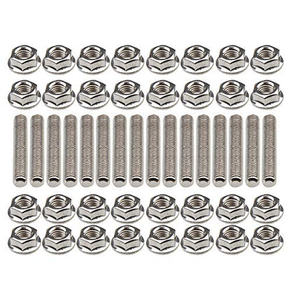 16 Pcs Stainless Steel Exhaust Manifold Stud Nuts Kit Compatible with Ford 4.6 5.4 Liter V8,Compatible with Ford 4.6L 5.4L F150 F250 Manifolds M8*1.25 Exhaust Stud