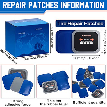 Tallew 60 Pcs Tire Patch Kit Heavy Duty Rubber, 2.56 x 3.15 Inch - size: 2.56 x 3.15 Inch